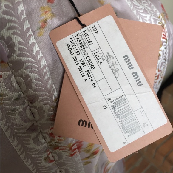 🚫SOLD🚫Miu Miu Lilla Taffetas Chinè Top - Picture 6 of 7