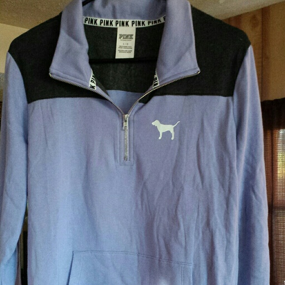 Victoria secret Tops - NIB, VS PINK HALF ZIP, BEAUTIFUL LAVENDER, LARGE