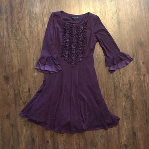 CLEARANCE! CHRIS MCLAUGHLIN Plum Bell Sleeve Dress