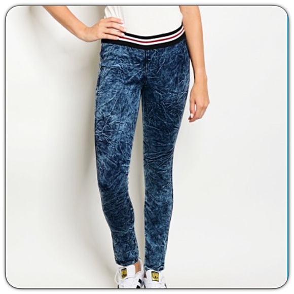 Distressed Denim Leggings Jeggings SM - Picture 4 of 5