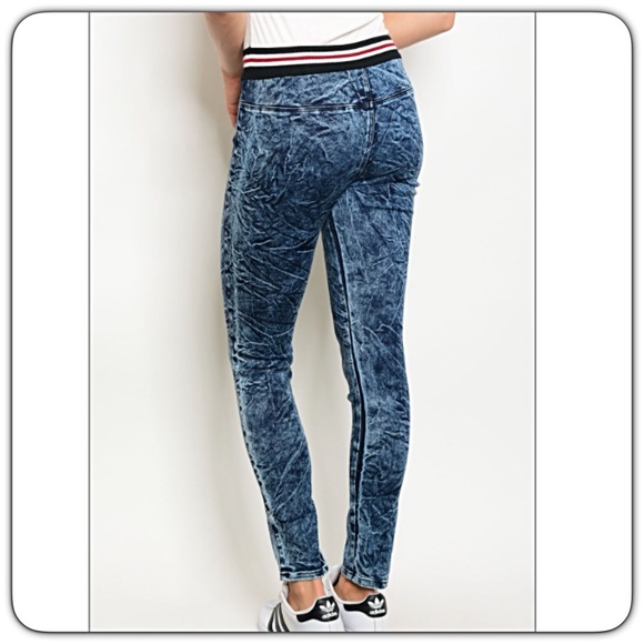 Distressed Denim Leggings Jeggings SM - Picture 5 of 5