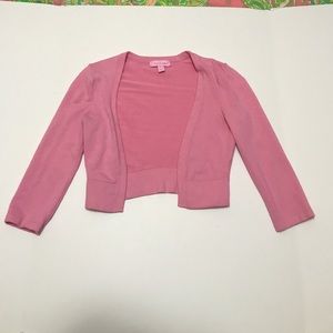 Lilly Pulitzer pink cropped cardigan