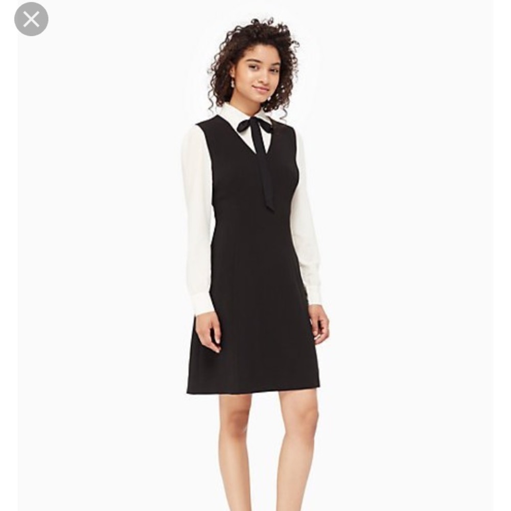 kate spade bow tie crepe a-line dress
