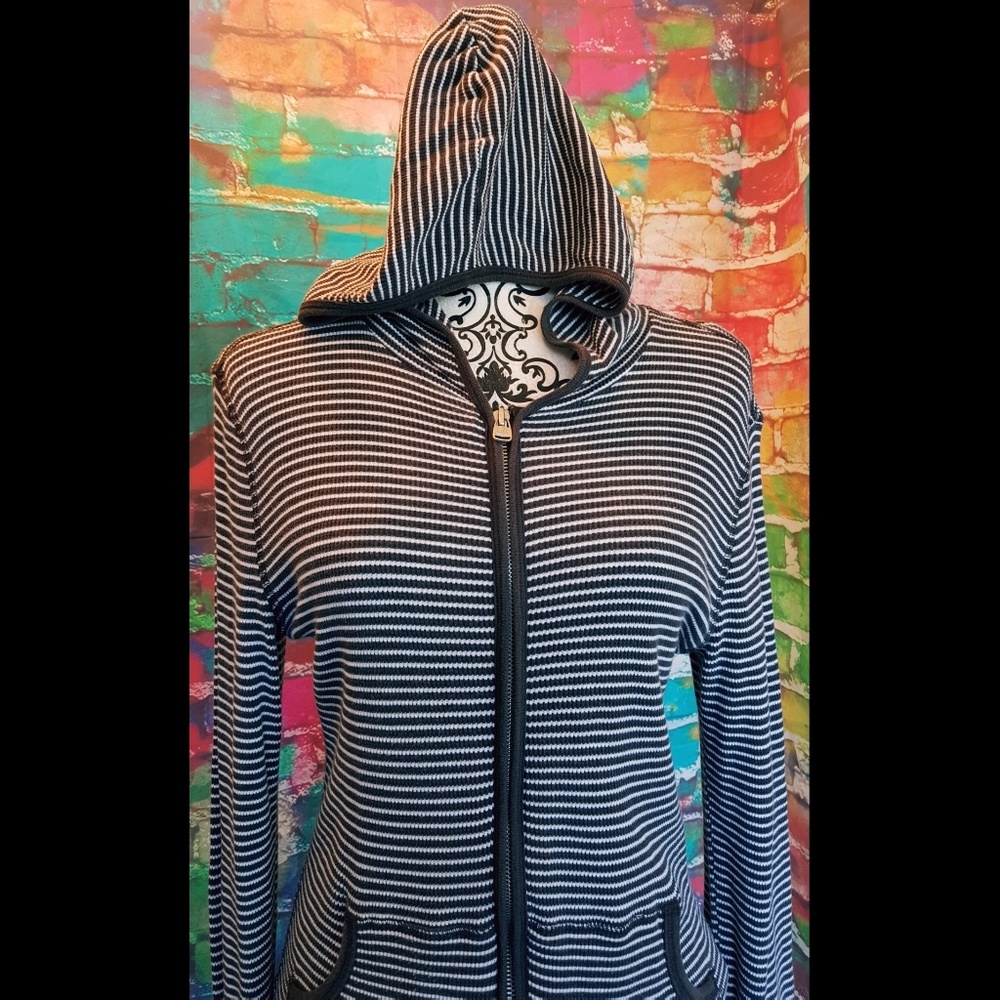 ❎Sold❎Tommy Hilfiger Hoodie Large Striped Top - Picture 3 of 7