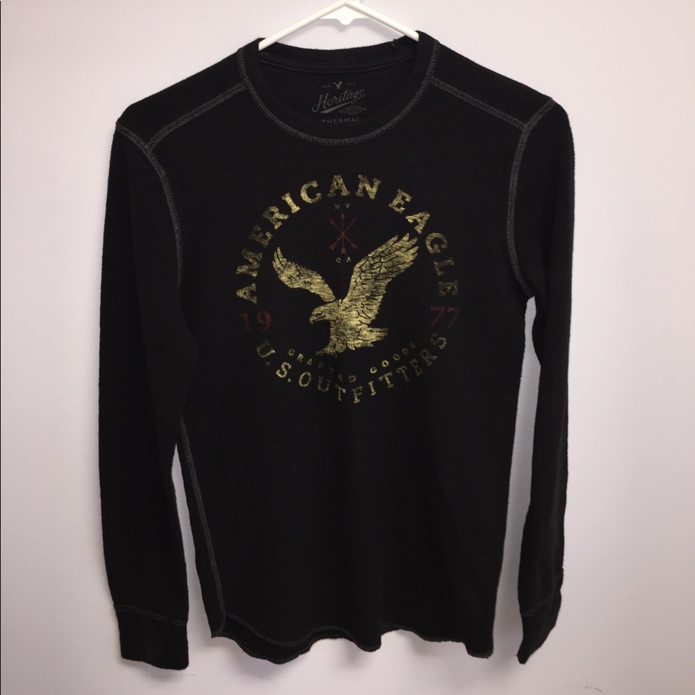 American Eagle long sleeve black thermal XS