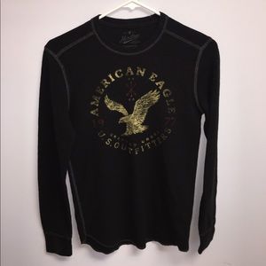 American Eagle long sleeve black thermal XS