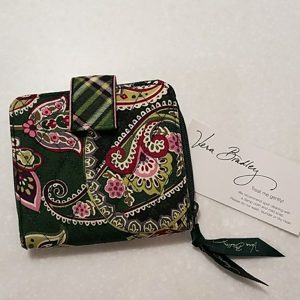 Vera Bradley mini zip wallet in green
