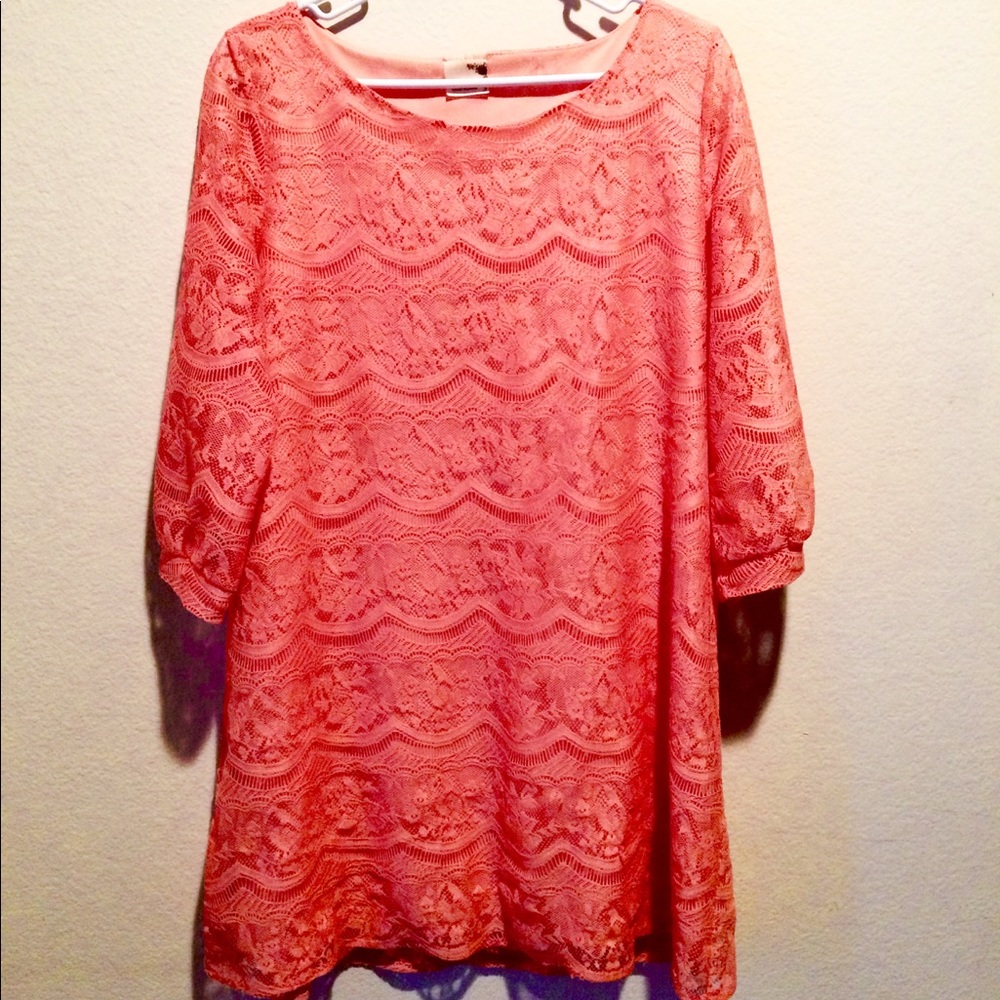 Coral Lace Dress