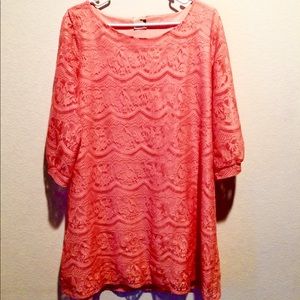 Coral Lace Dress