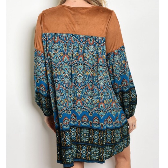 Vintage Print Cross Cross Dress - Picture 2 of 2