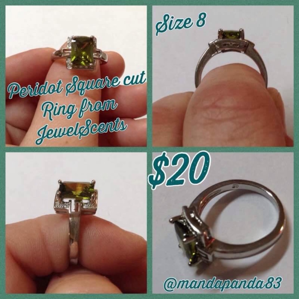 Peridot Square Cut Ring from JewelScent