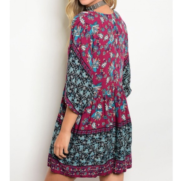 Vintage Print Tunic Dress - Picture 2 of 2