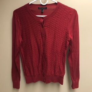Dark/medium red banana republic cardigan