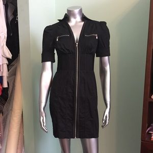 Black zip front 2b bebe dress size XS