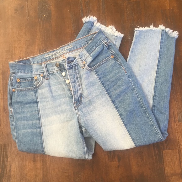 AEO High Rise Two-Toned Jean - Picture 3 of 6