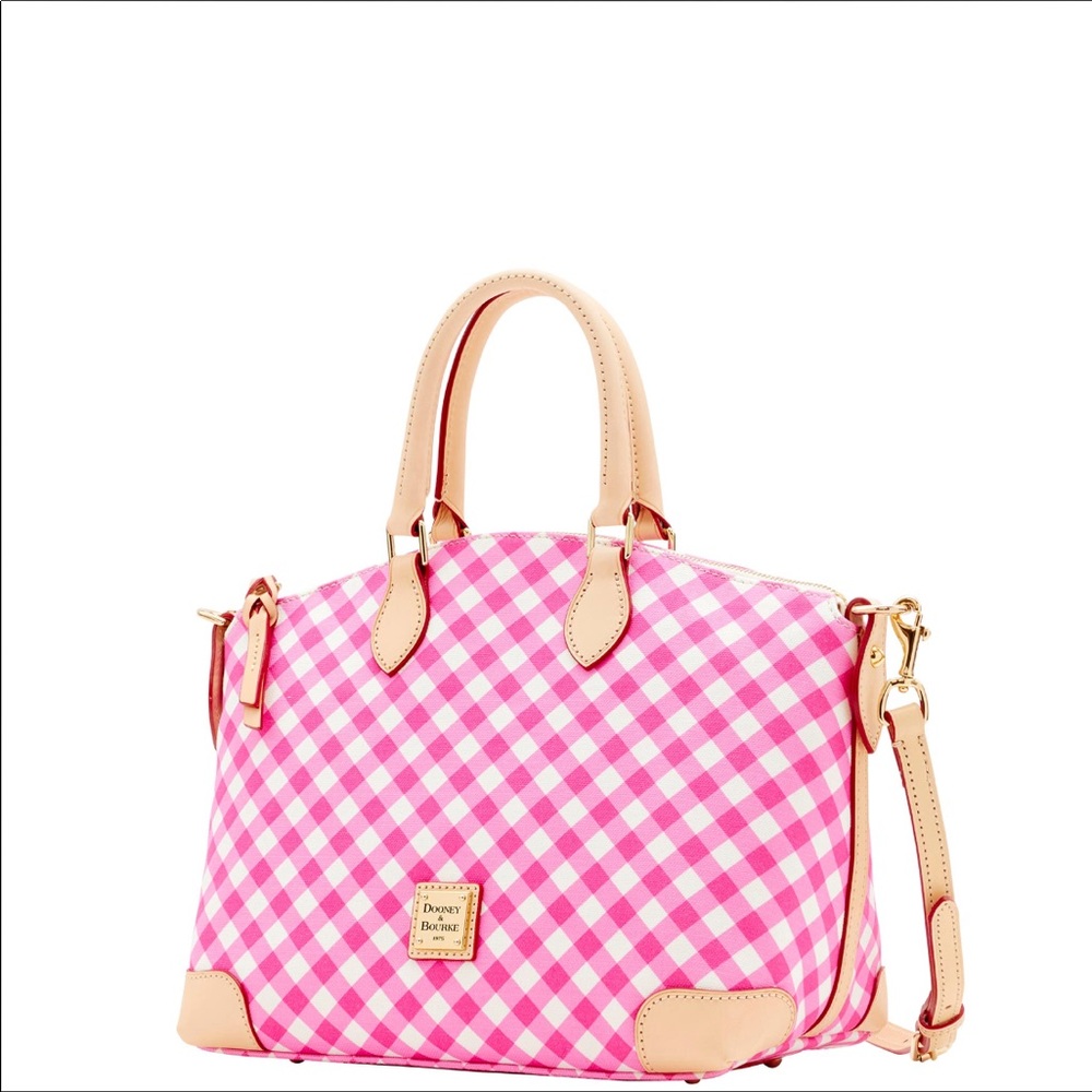 Pink gingham ginger Dooney and Bourke tote