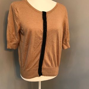 Loft brown cardigan with black lace