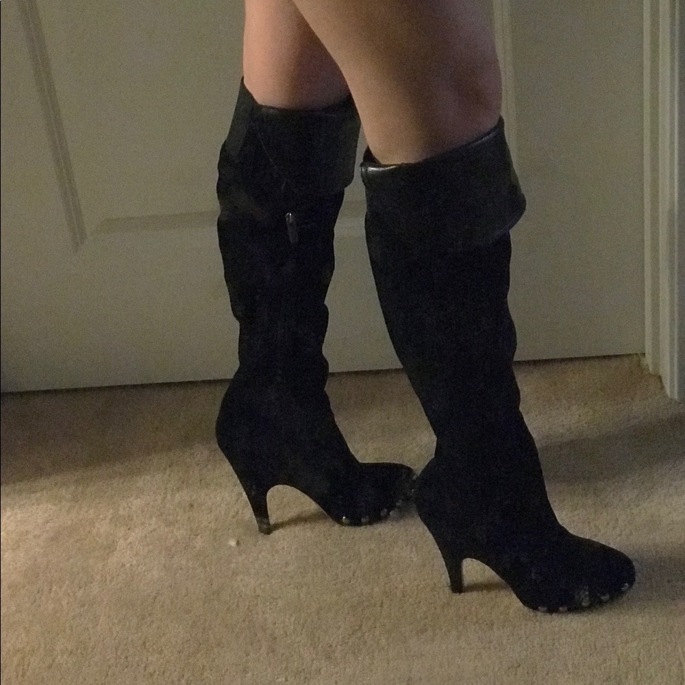 Black over knee boots