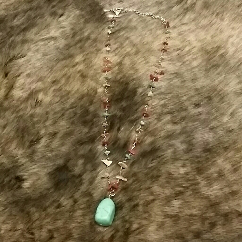 Turquoise shell beaded necklace