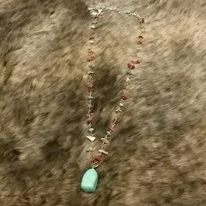 Turquoise shell beaded necklace