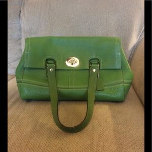 Coach green satchel