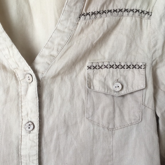 Stitched Button Down Blouse - Picture 3 of 4