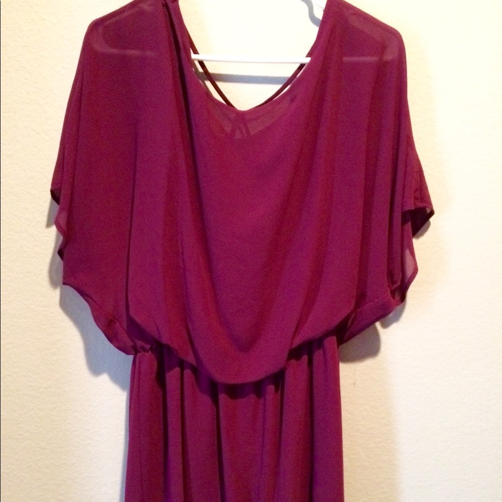 Lost April Magenta Dress with Braided Back