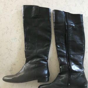 Black leather boots