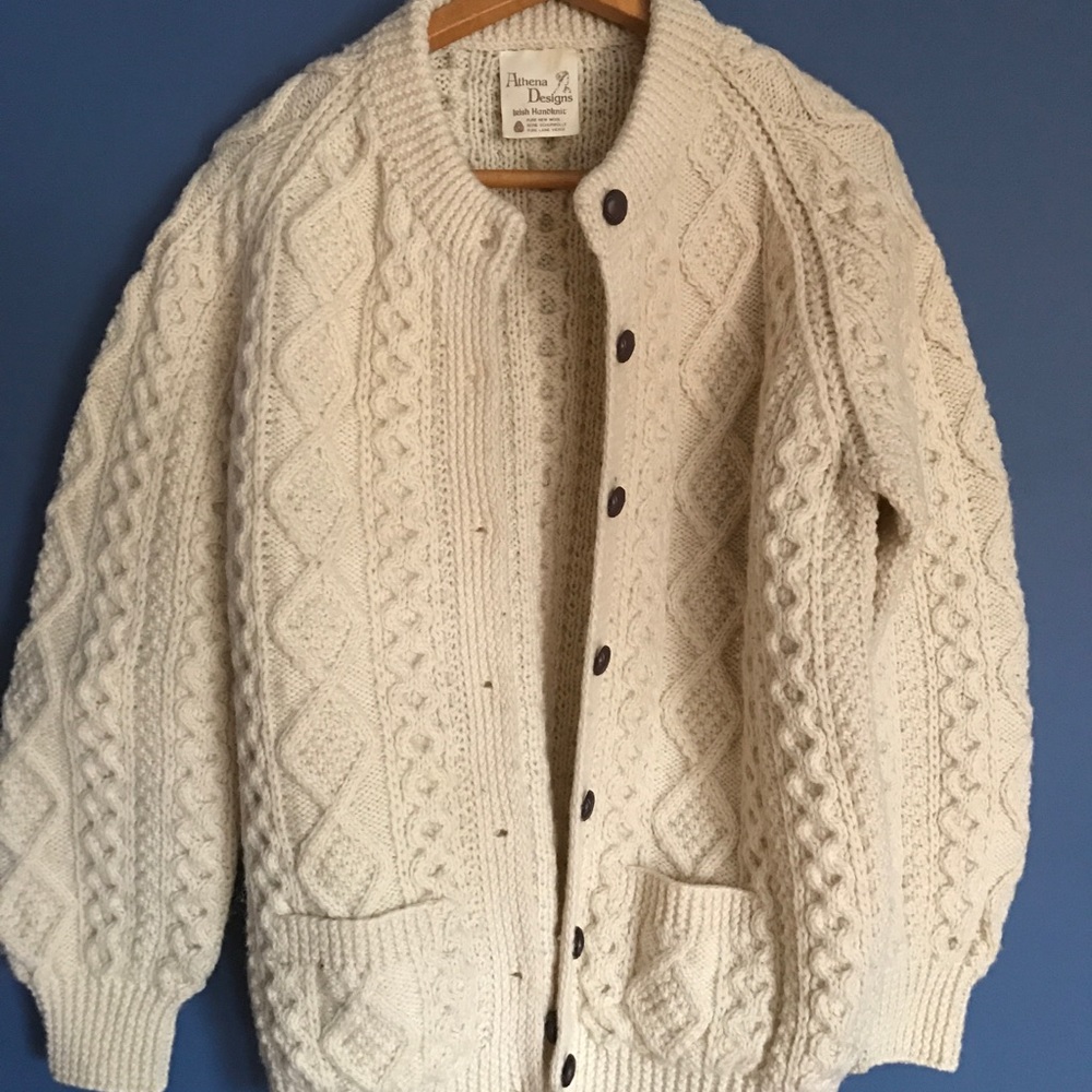 Hand knit Irish wool sweater