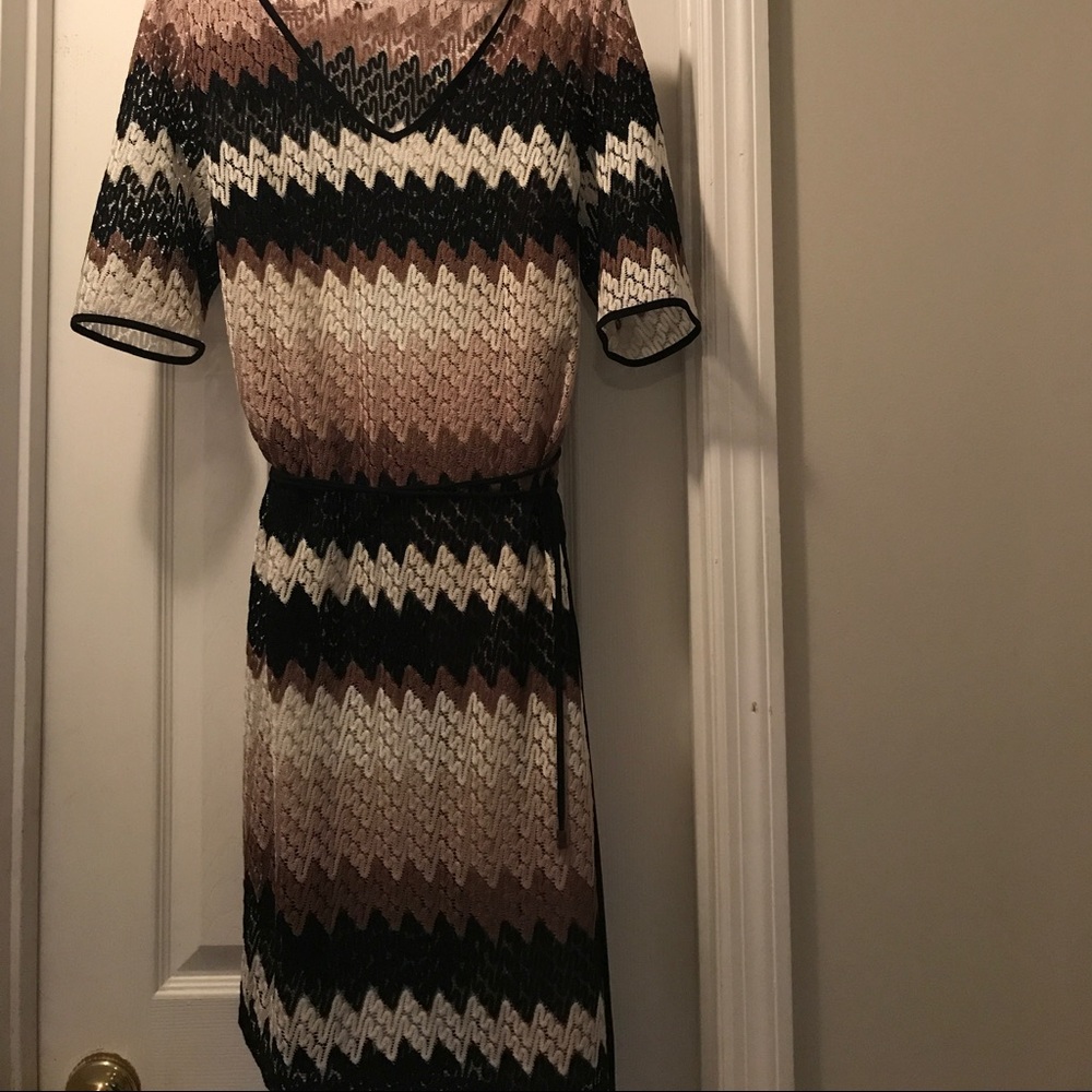 Brown and black lace dress
