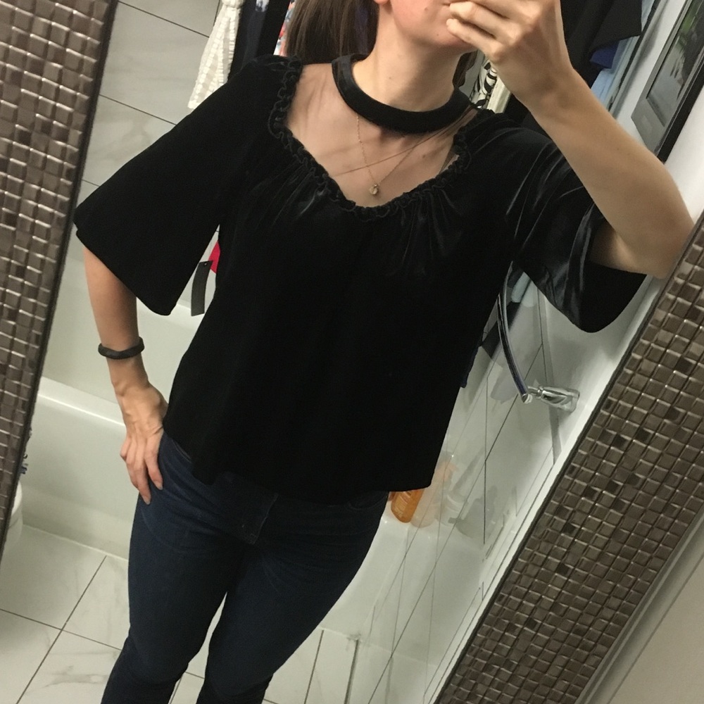NWT Anthropologie Velvet Top