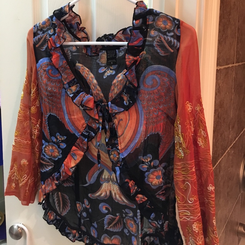 Custo wrap shirt (chiffon-like)