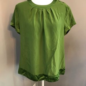Banana republic green silk top