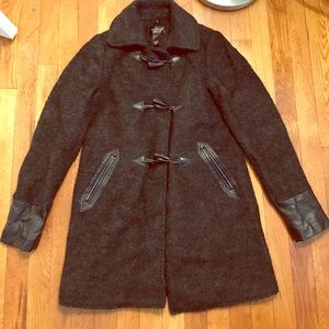 Charcoal colored pea coat