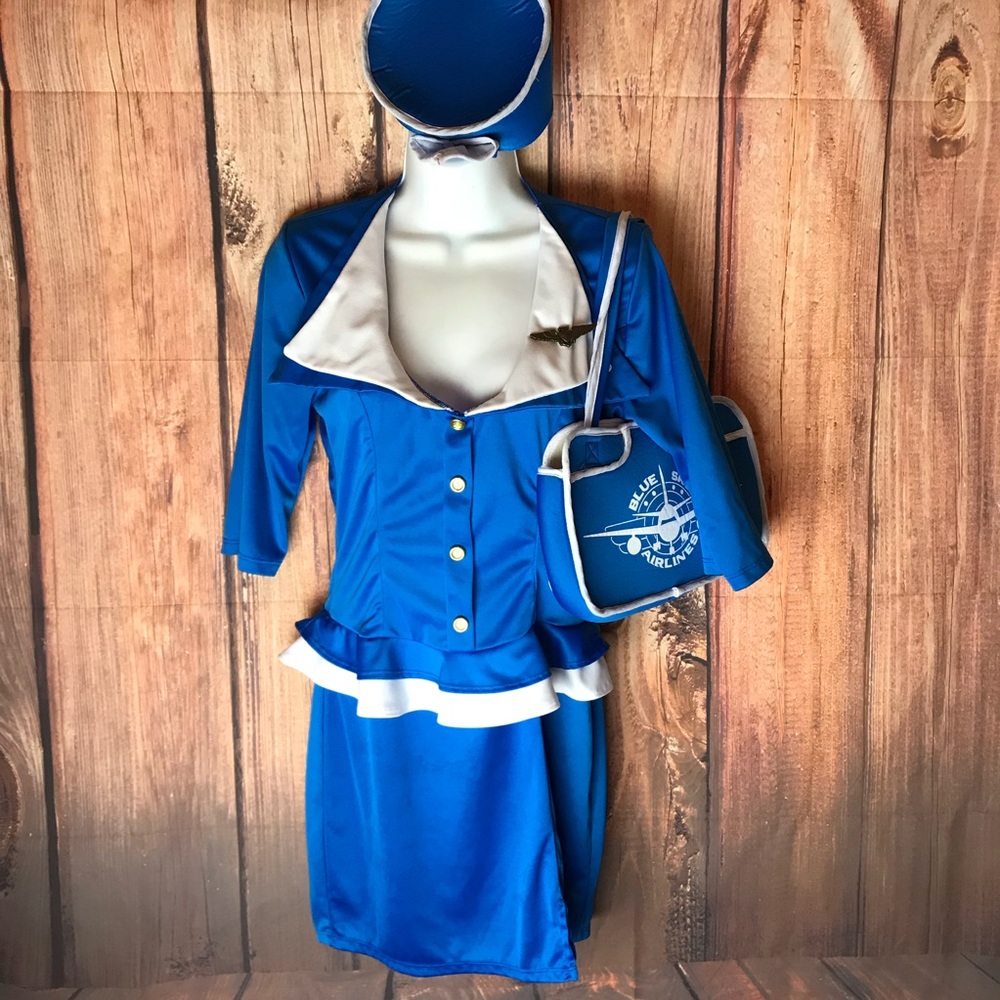 Blue Sky Airline Sexy Flight Attendant Costume
