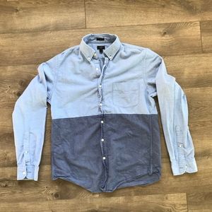 J. Crew Boy Shirt Colorblock Oxford Blue Button Up