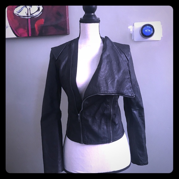 Anna Grace Jackets & Blazers - Anna Grace • faux black leather moto jacket