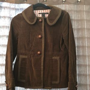 Marc Jacobs olive corduroy peacoat. Size 2.