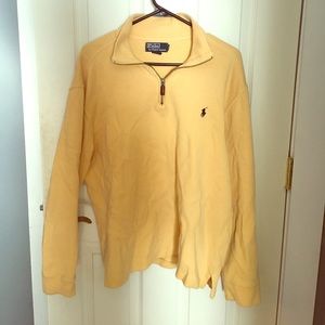Men’s 1/4 Zip Ralph Lauren Polo Sweater Med Yellow
