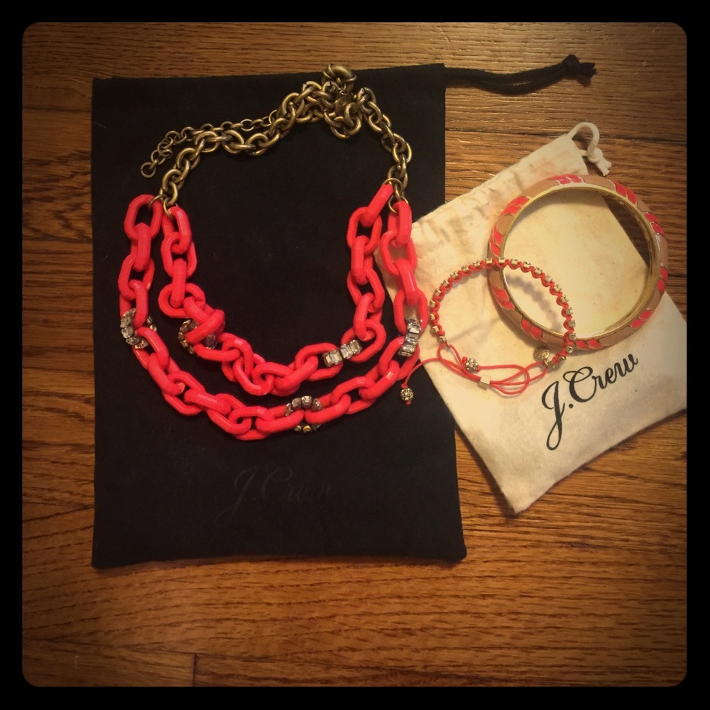 J.Crew statement necklace with bangle and bracelet