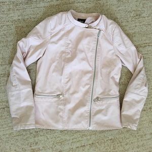 Pale pink faux leather jacket