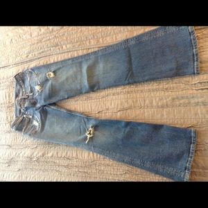 Hudson Distressed Bootcut low-rise jeans