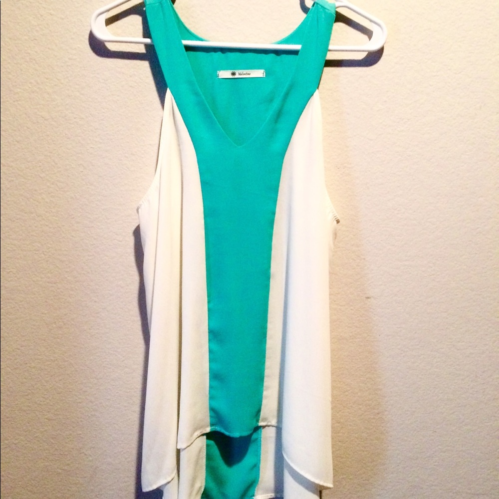 Turquoise and White Tank - Never Worn
