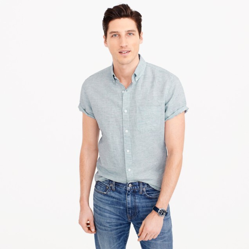 J crew Linen short sleeve shirt