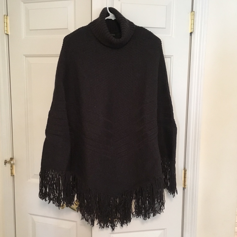 Wool fringed poncho from Banana Republic