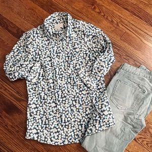 J Crew perfect button down shirt Liberty print
