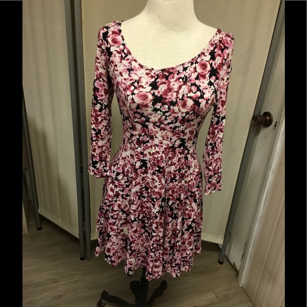 Knit Floral Print Dress