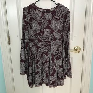 Bell Sleeve Paisley Dress