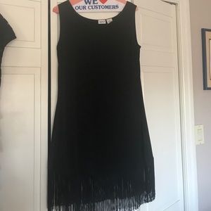 Little Black Fringed Party Dress