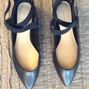 Nine West pointed toe criss-cross ankle flats